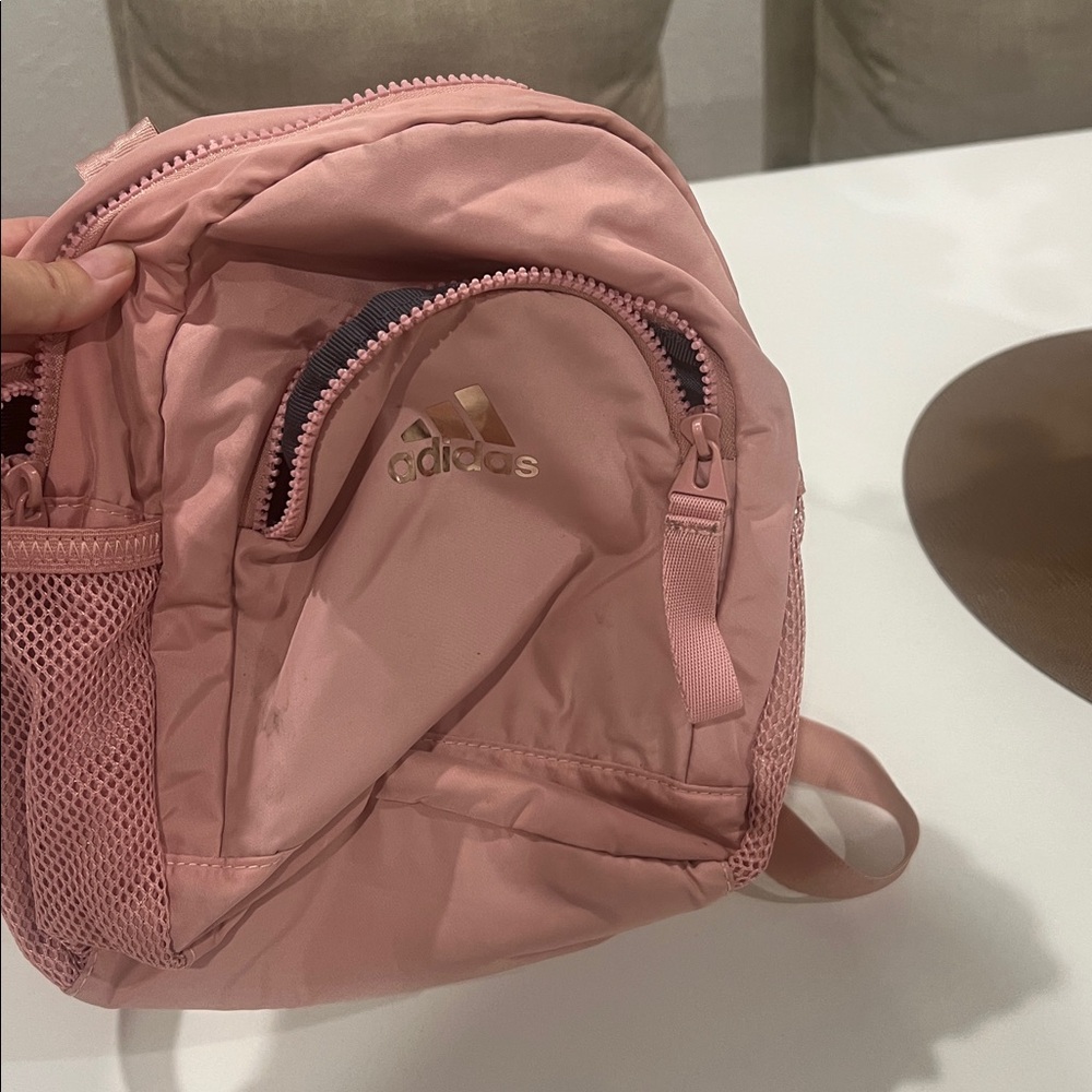 Adidas Blush Pink Backpack with Gold Logo